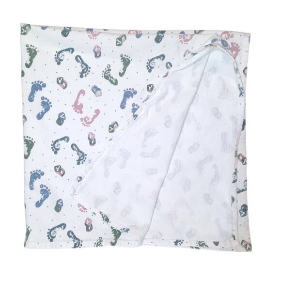 Vintage Medline Footprint Block Polka Dots Hospital Receiving Blanket 34" X 32" - Picture 3 of 3